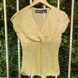 Yellow vintage blouse top